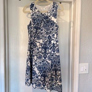 Charming Charlie Paisley navy and white dress.